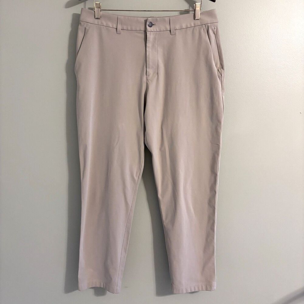 Lululemon Men’s ABC Classic Fit Warpstreme Pants Sz 34 LM5AO5S Beige Casual
